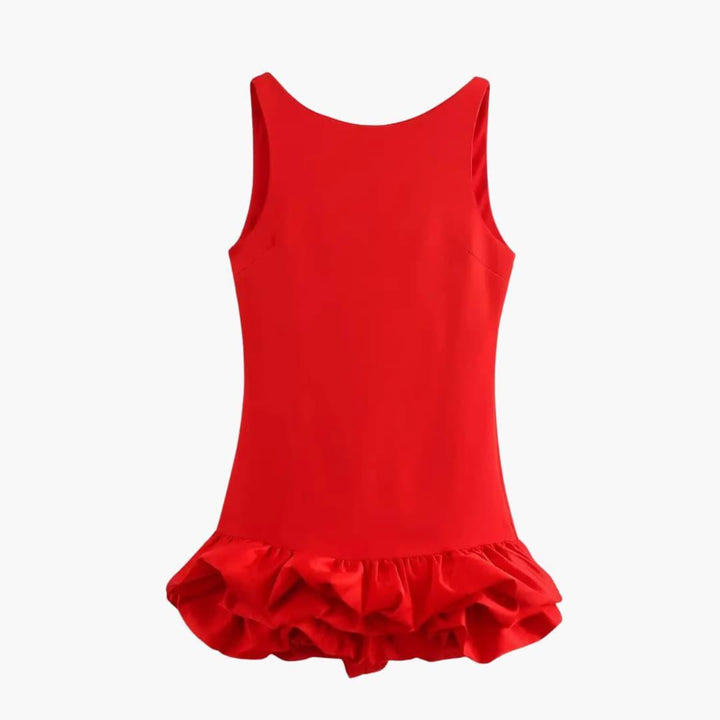 Women’s Ruffle Dress with Flowy Silhouette and Loose Fit