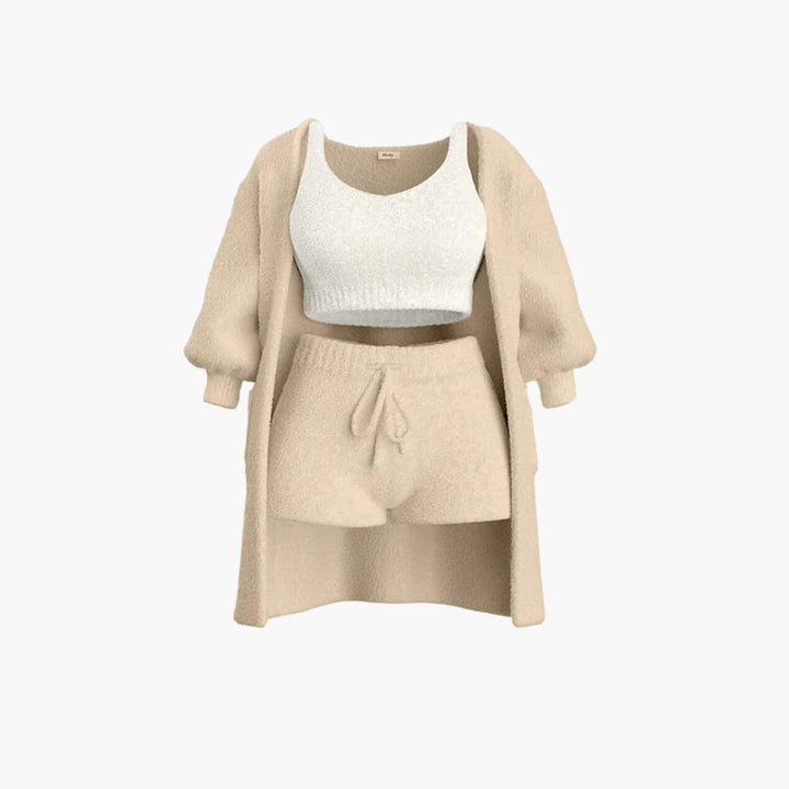 Women’s Loungewear Set with Cardigan and Shorts