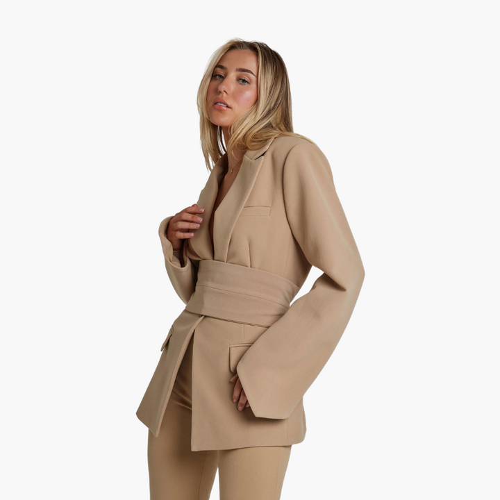 Blazer with Belt for Women - Stylish Tailored Design -  Made By Riley