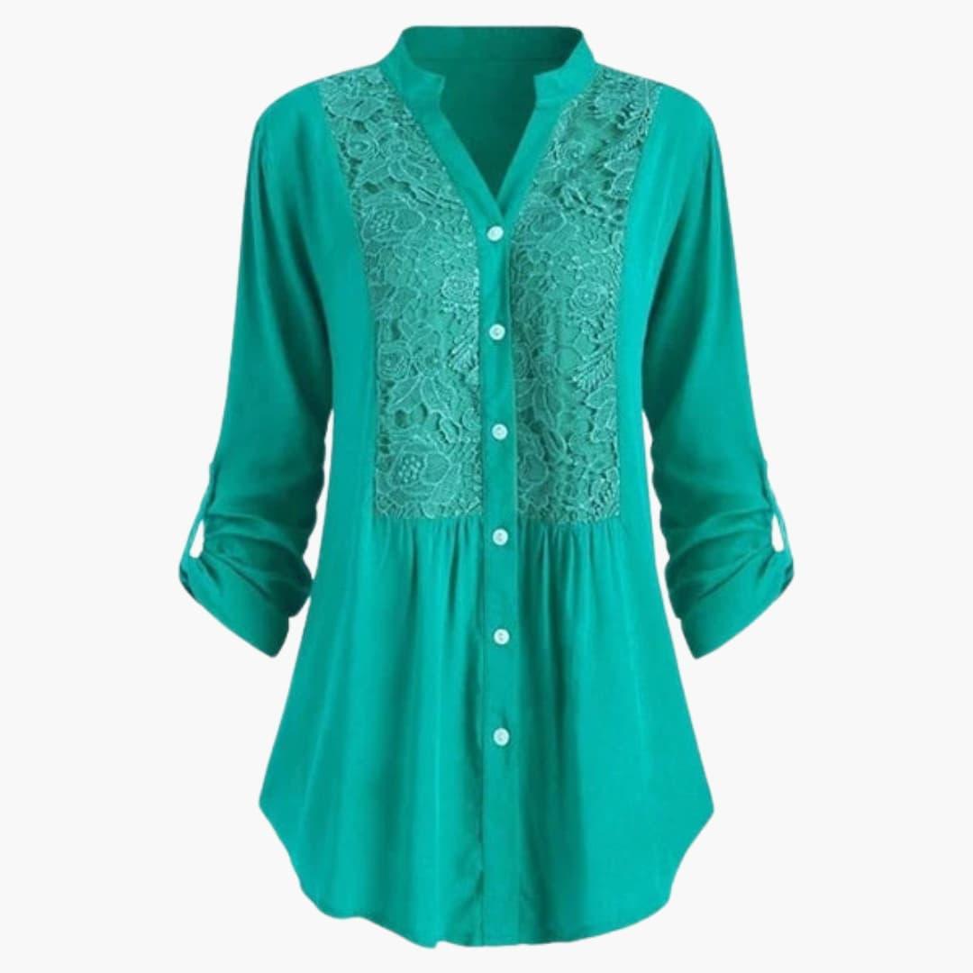 Women’s Blouse with Puff Sleeves and Shaped Fit
