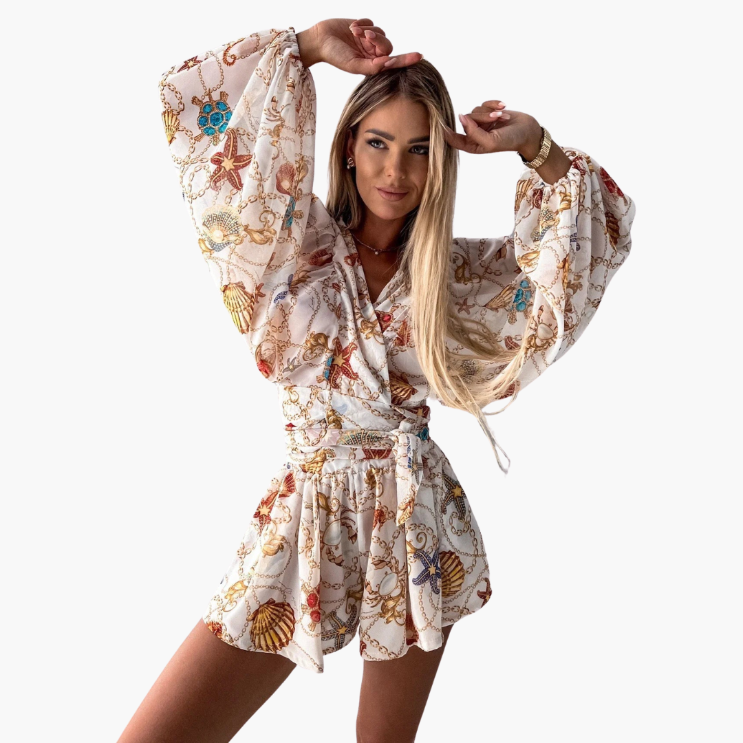 Women’s Romper with Wrap Front and Structured Design