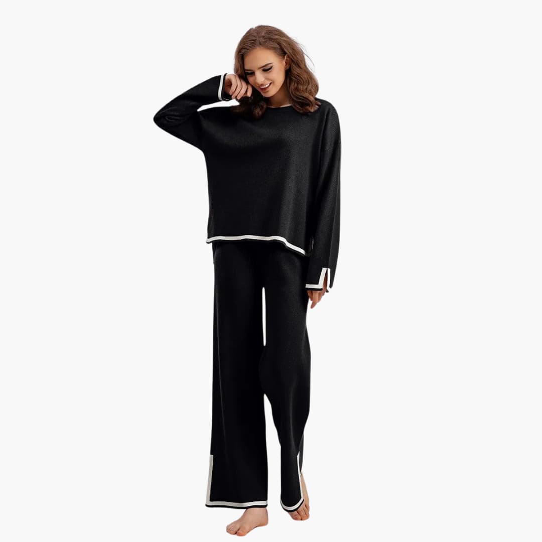Women’s Two-Piece Set with Long-Sleeve Top and Matching Pants