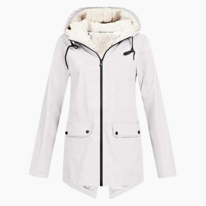 Women’s Hooded Winter Coat with Button-Up Front and Long Length