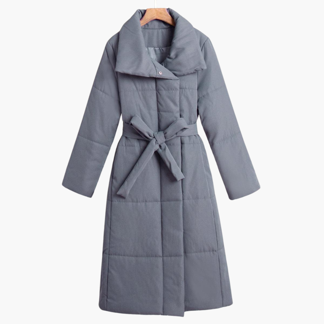 Women’s Long Winter Coat with Belt and Oversized Fit