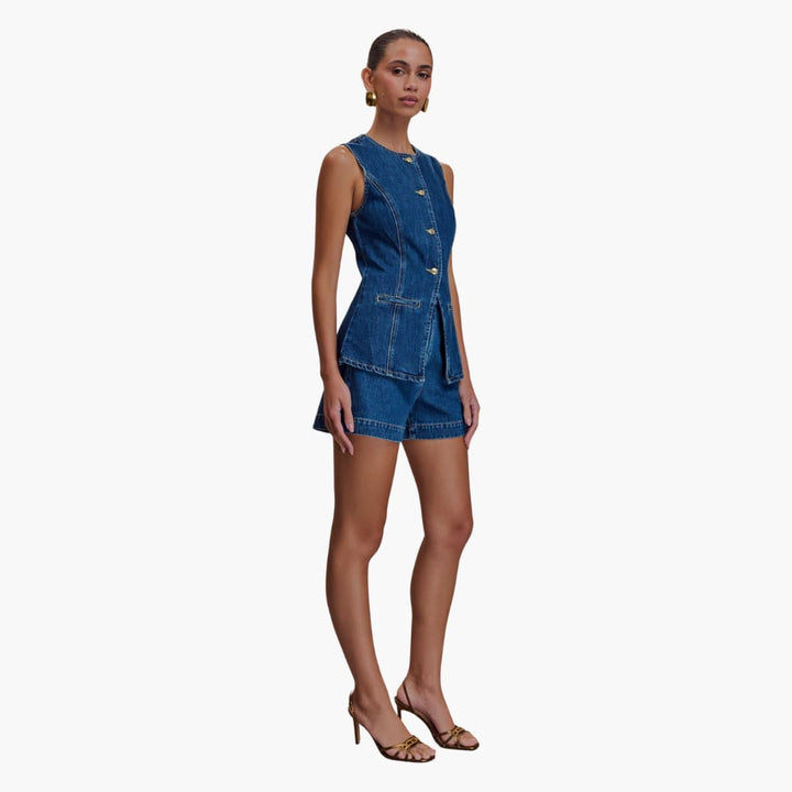 Women’s Two Piece Set with Buttons and Shorts