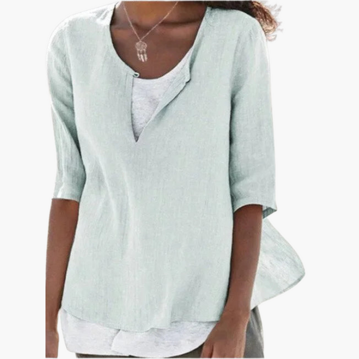 Casual Layered Blouse for Women - Relaxed Summer Style -  Made By Riley
