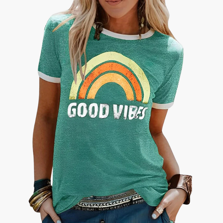 Women’s T-Shirt with Crew Neck and Graphic Print