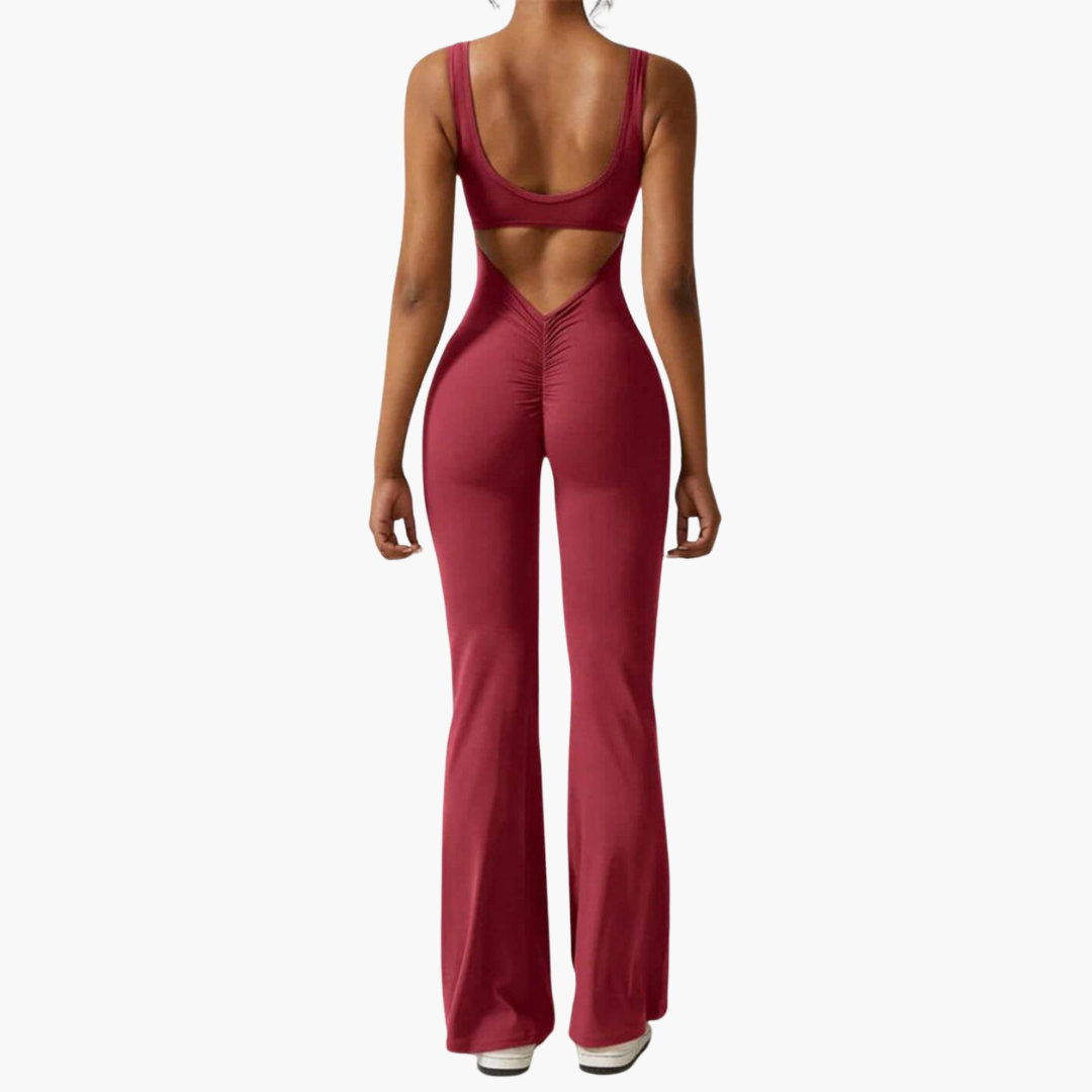 Women’s Jumpsuit with V-Neck and Wide-Leg