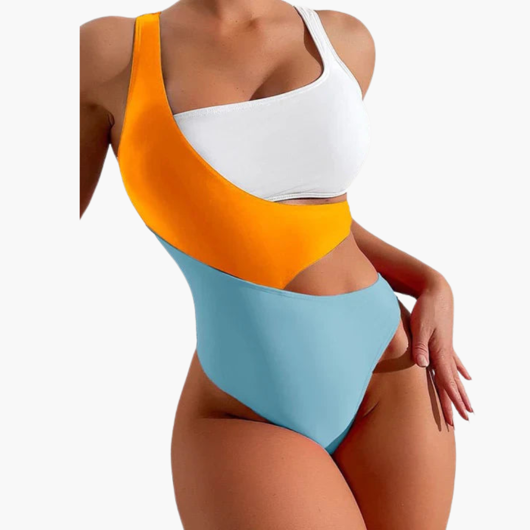 Women’s One-Piece Swimsuit with Asymmetric One-Shoulder Design