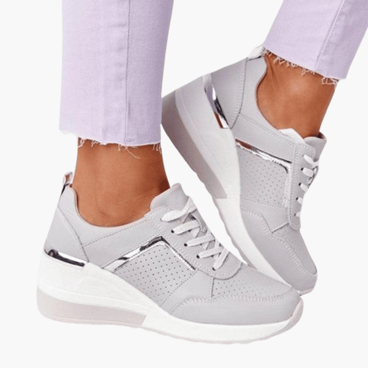 Women’s Platform Wedge Sneakers with Lace-Up Design