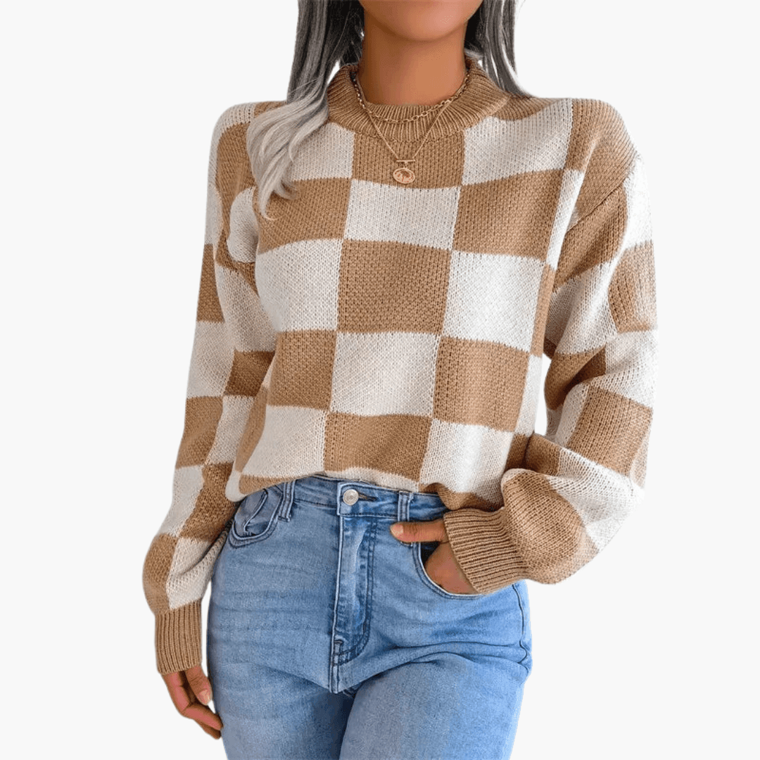 Women’s Oversized Knit Sweater with Long Sleeves and Pullover Style