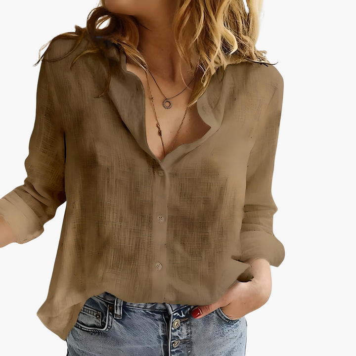 Women’s Shirt with Button Front and Collared Neck