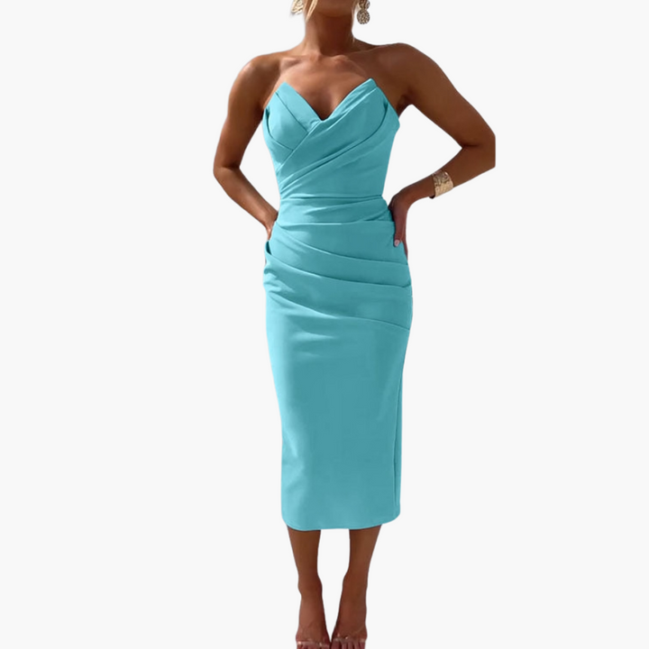 Women’s Bodycon Dress with Strapless Neckline
