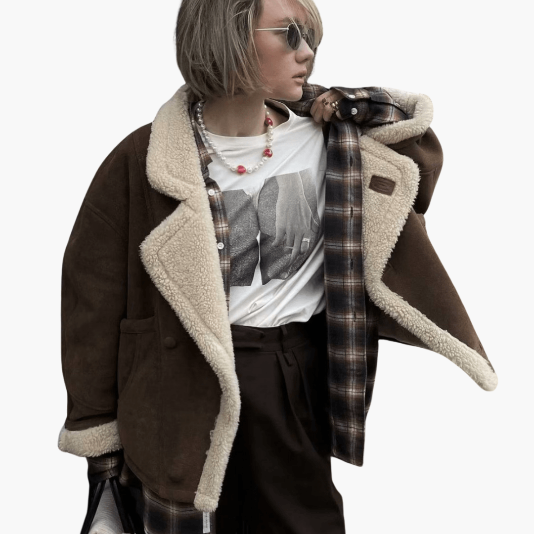 Vintage Faux Shearling Jacket - Women&