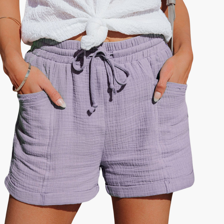 Casual Summer Shorts with Pockets - Women&