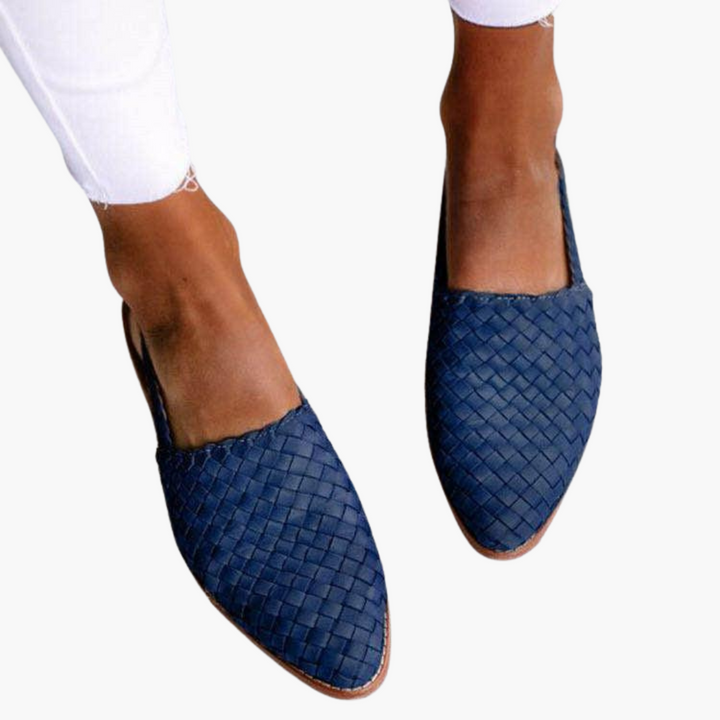 Braided Leather Slingbacks for Women - Flat Summer Shoes -  Made By Riley