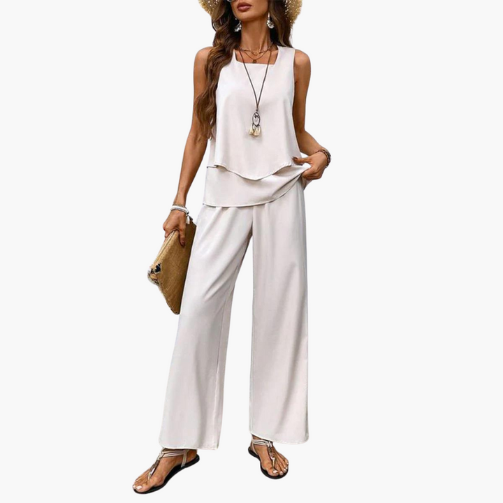 Women’s two-piece set with square neckline and Pants