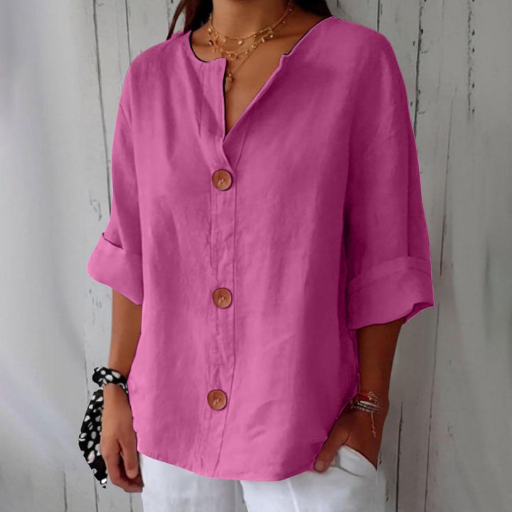 Cotton Linen Top Women – Relaxed Fit Summer Blouse