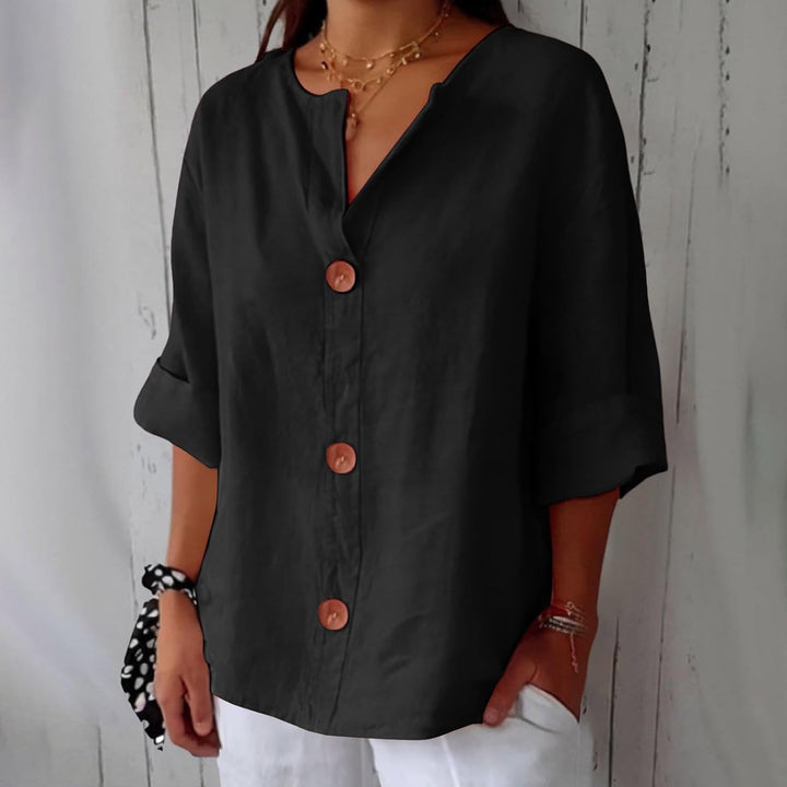 Cotton Linen Top Women – Relaxed Fit Summer Blouse
