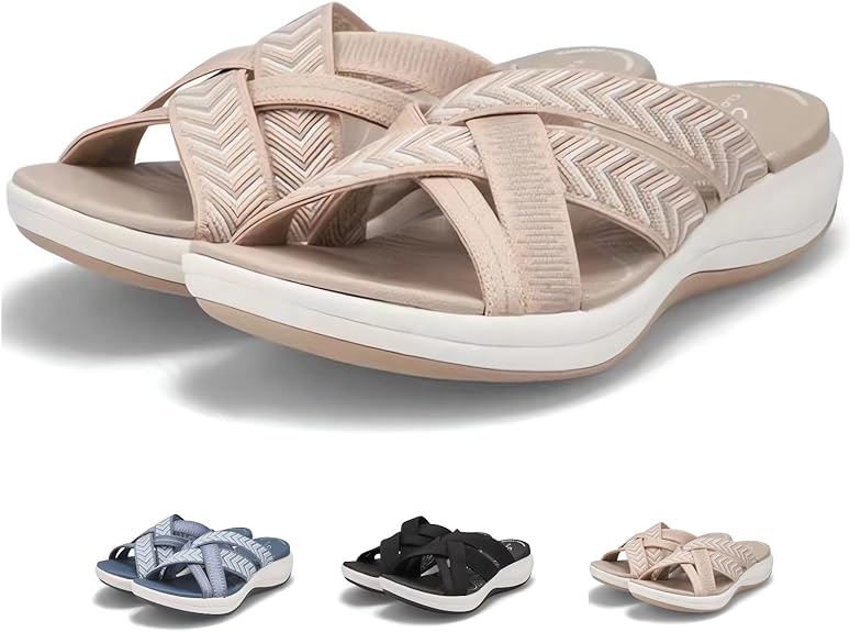 Women’s Slip-On Sandals with Open Toe and Padded Footbed