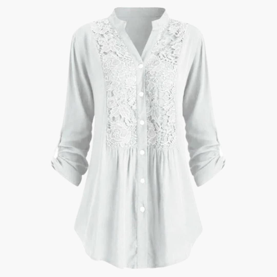 Women’s Blouse with Puff Sleeves and Shaped Fit