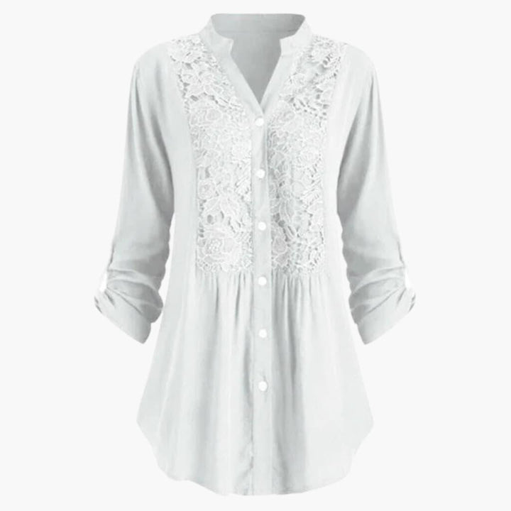 Women’s Blouse with Puff Sleeves and Shaped Fit