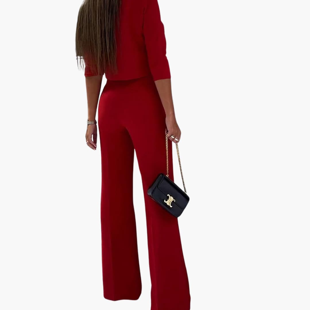 Women’s Two-Piece Set with Cropped Top and Pants