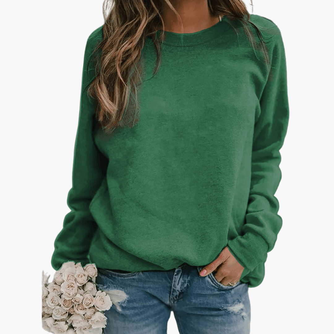 Women’s Knit Pullover with Loose Fit and Striped Pattern