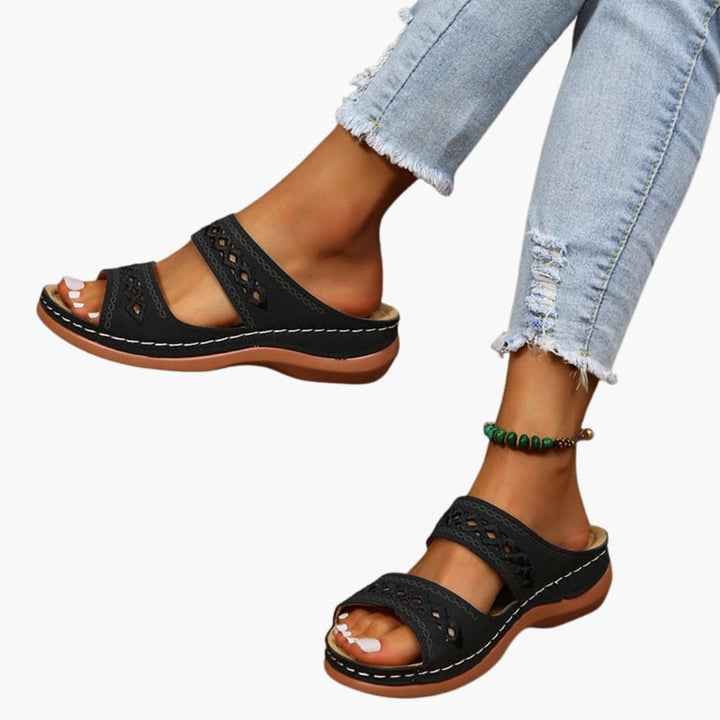 Women’s Slip-On Loafers with Strap and Buckle