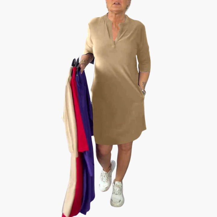 Women’s Mini Dress with Zip Front and Flattering Fit