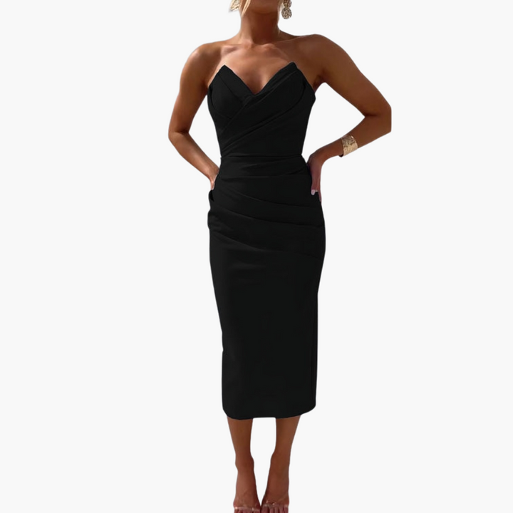 Women’s Bodycon Dress with Strapless Neckline
