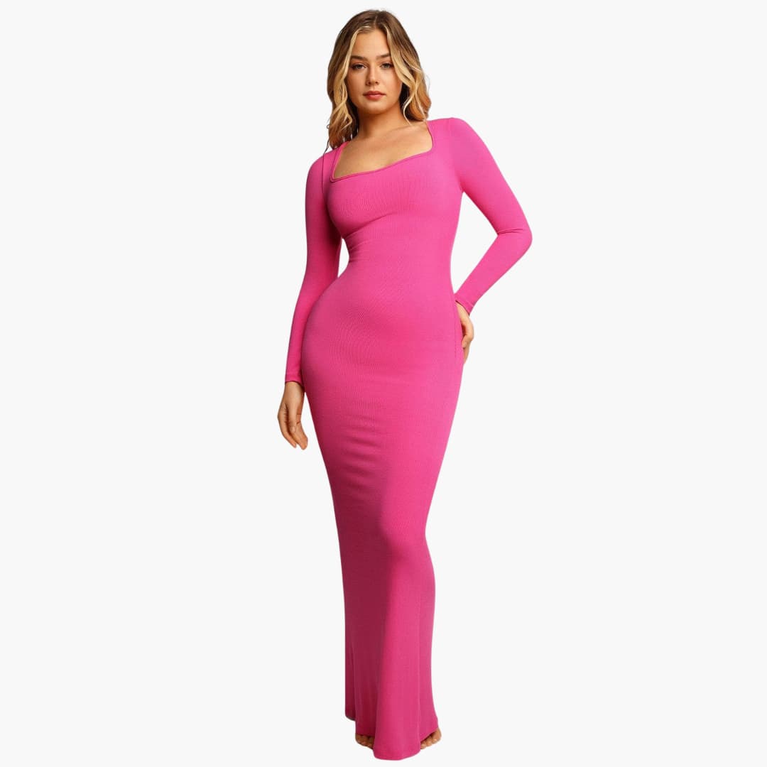 Women’s Bodycon Maxi Dress with Straps and Shaping