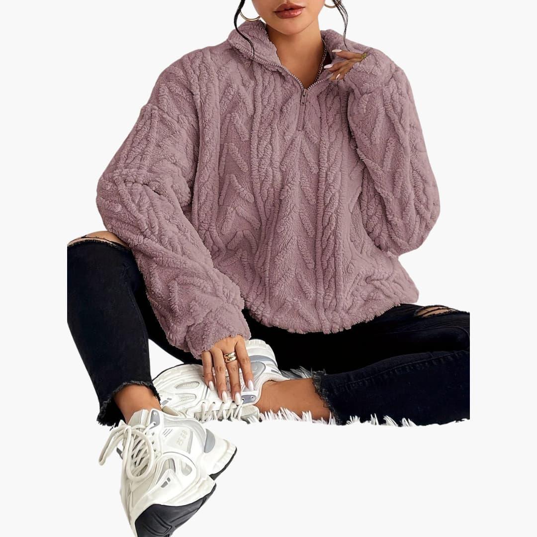 Cable-Knit Fleece Pullover - Women&