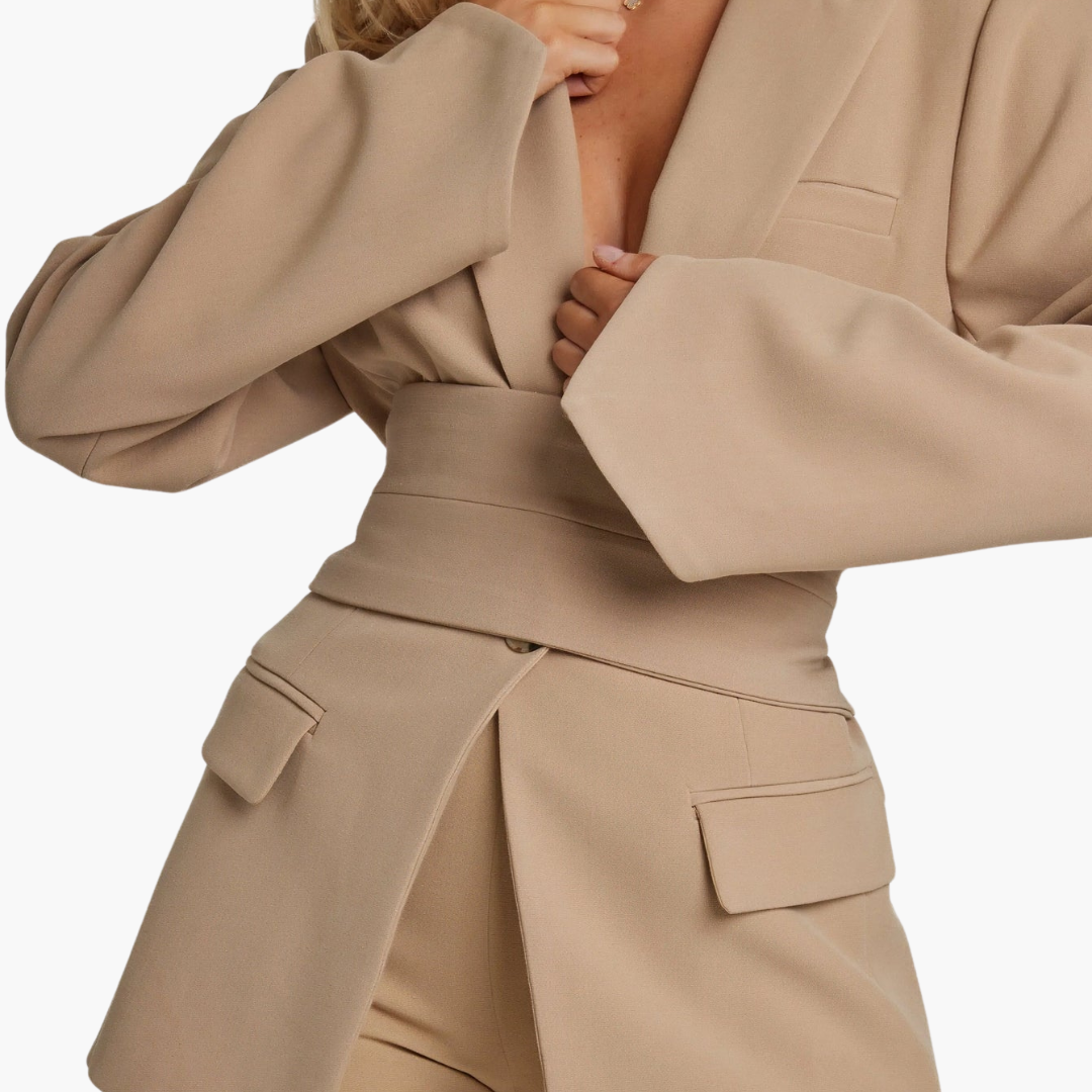 Blazer with Belt for Women - Stylish Tailored Design -  Made By Riley