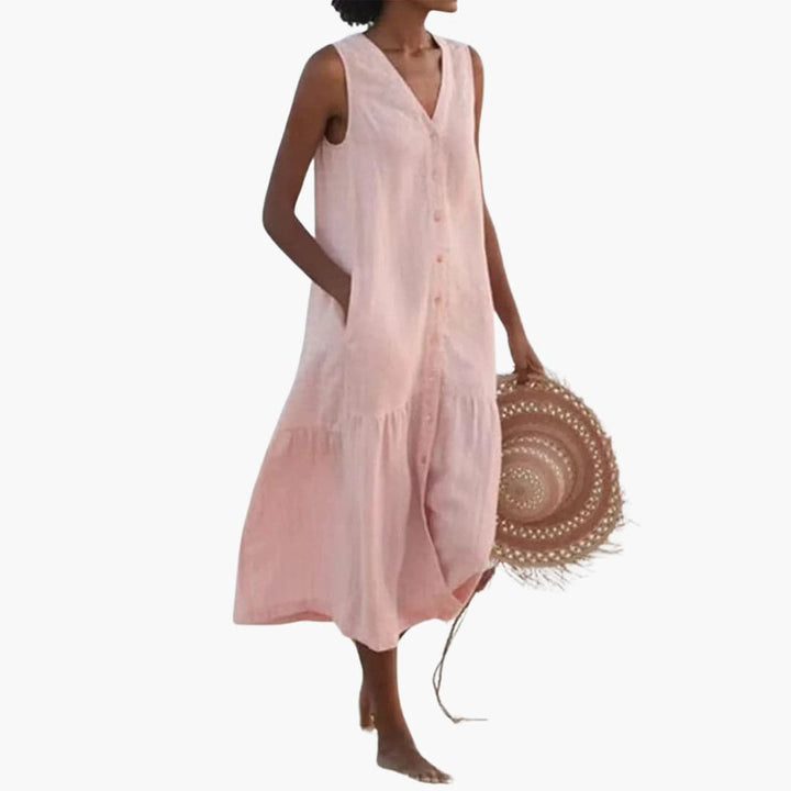 Button-Down Midi Dress for Women - Casual Summer Style -  Made By Riley