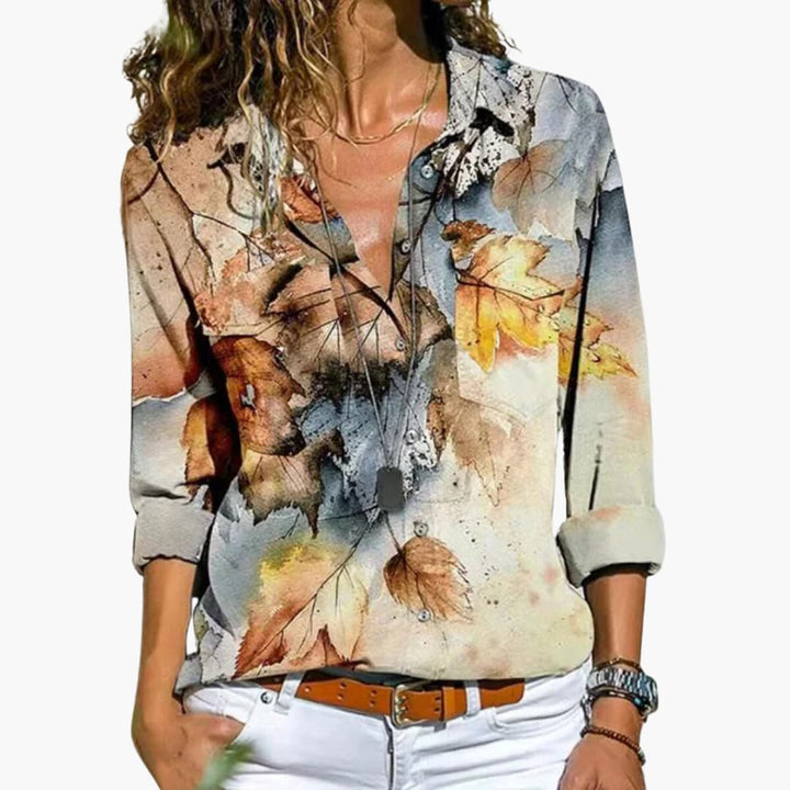 Women’s Blouse with Button Fastening and Floral Print