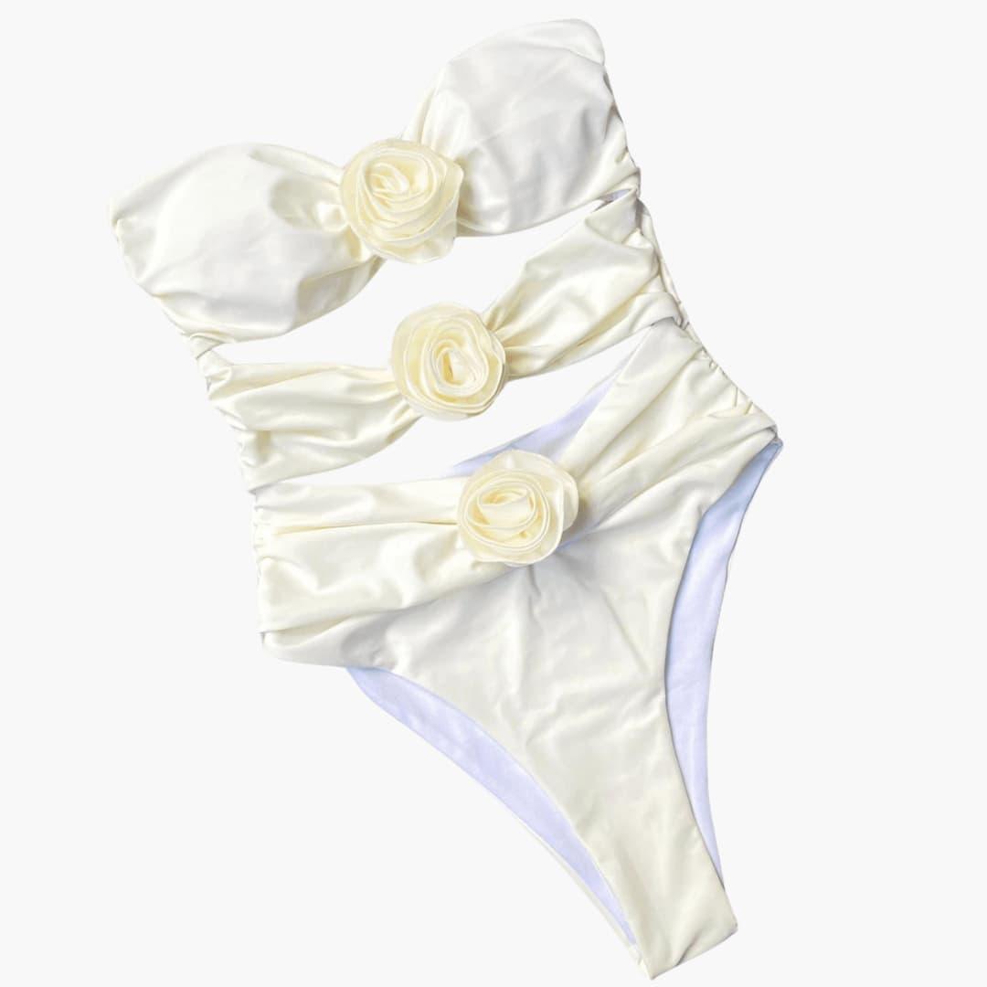 Women’s One-Piece Swimsuit with Cut-Outs and High-Waist Design