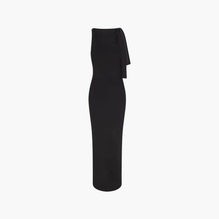 Women’s One-Shoulder Maxi Dress with Knotted Detail