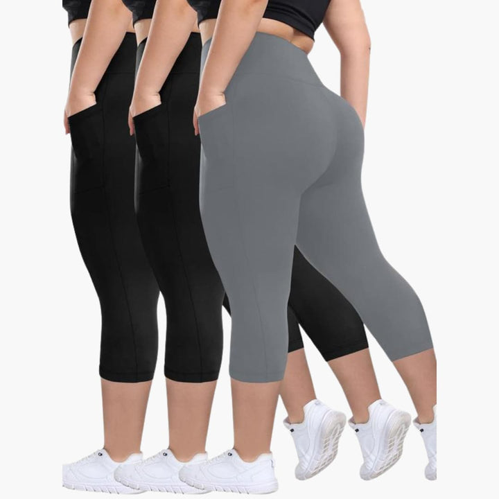 Women’s High-Waisted Capri Pants with Pockets