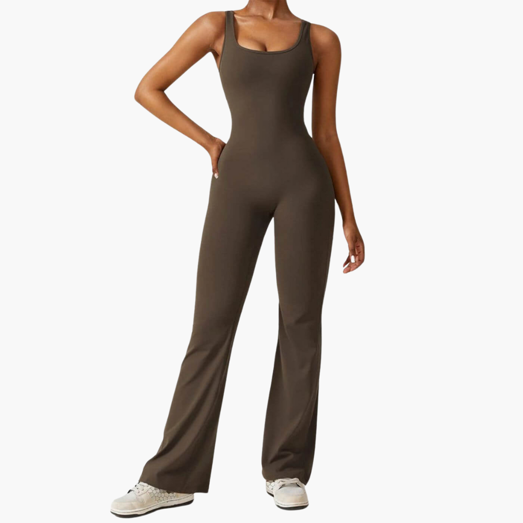 Women’s Jumpsuit with V-Neck and Wide-Leg