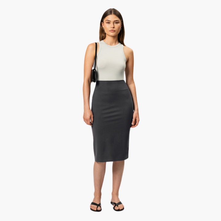 Women’s Pencil Skirt with High Waist and Midi Length