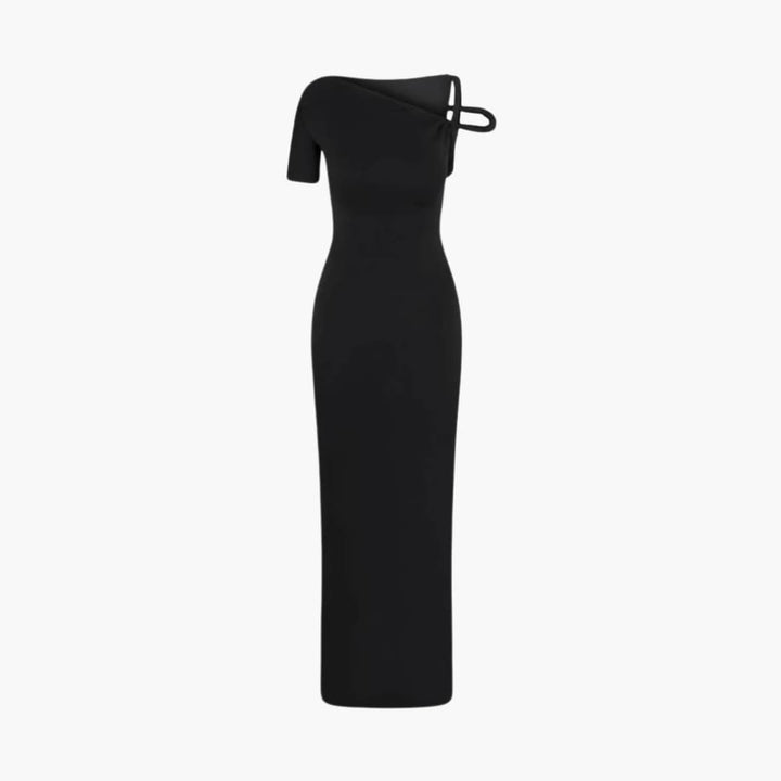 Women’s One-Shoulder Maxi Dress with Twisted Sleeve Detail