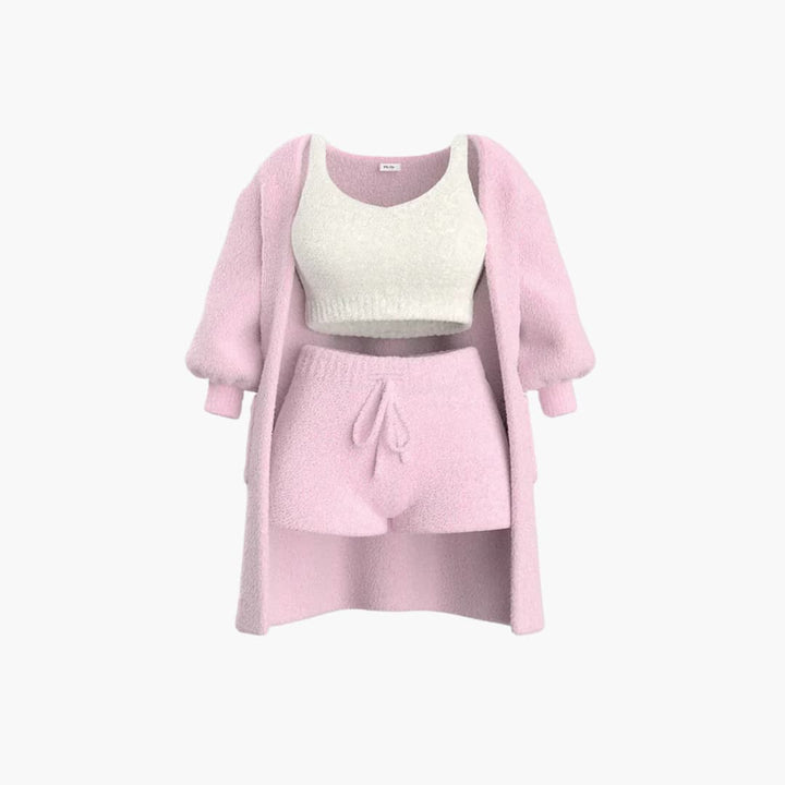Women’s Loungewear Set with Cardigan and Shorts
