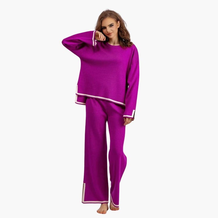 Women’s Two-Piece Set with Long-Sleeve Top and Matching Pants