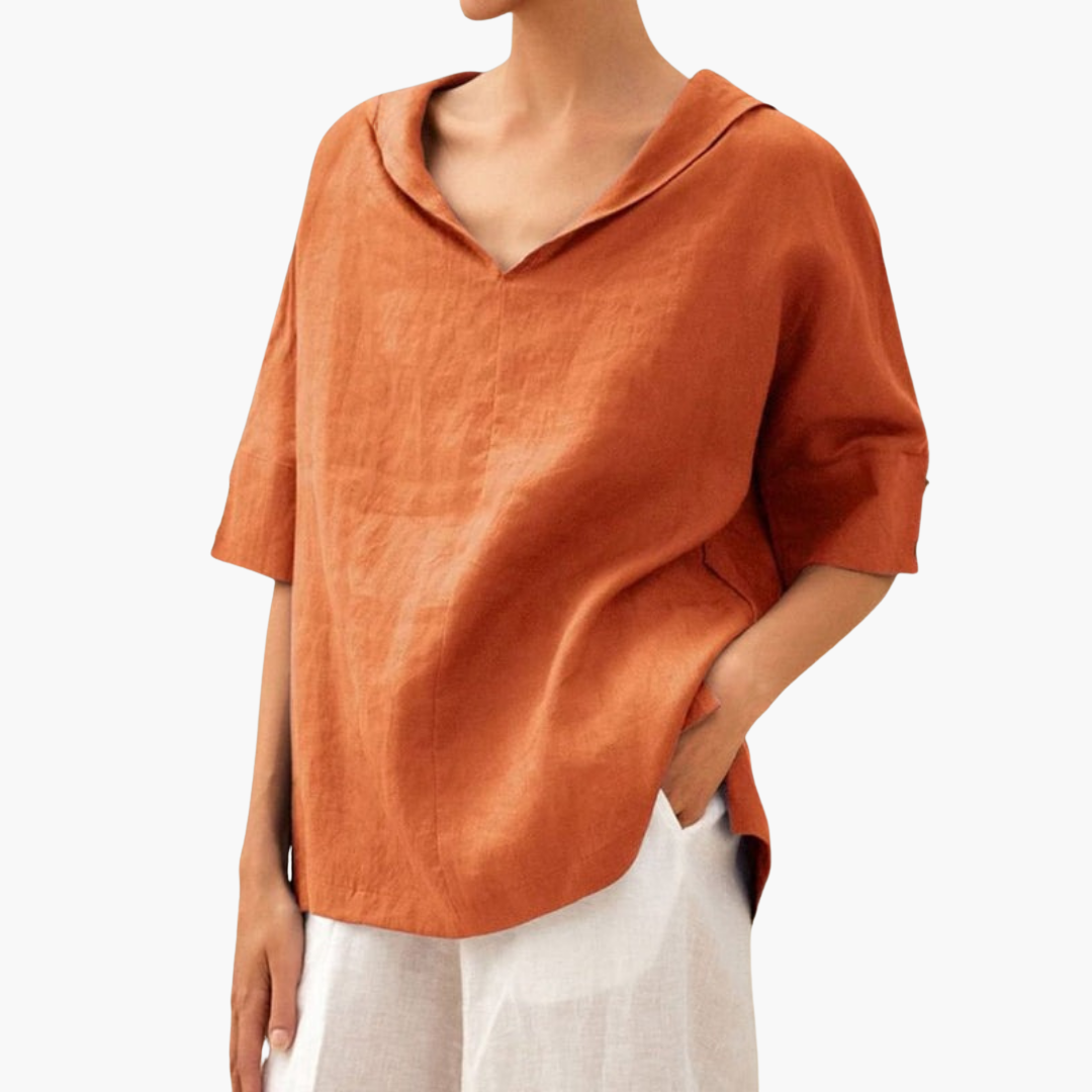 Women’s Casual Blouse with Striped Pattern and Flowy Fit