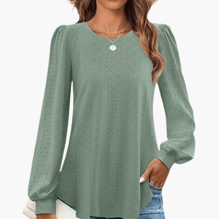 Casual Lantern Top for Women - Loose Fit, Elegant Sleeves -  Made By Riley