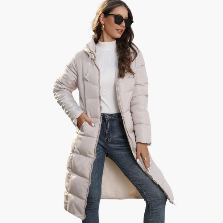 Long Hooded Puffer Coat for Women – Warm &amp; Stylish Winter Jacket