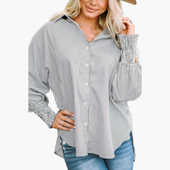Women’s Shirt with Stripe Pattern and Buttons