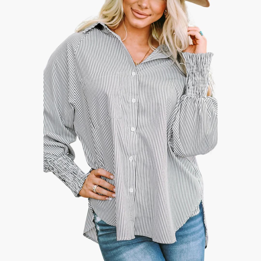 Women’s Shirt with Stripe Pattern and Buttons