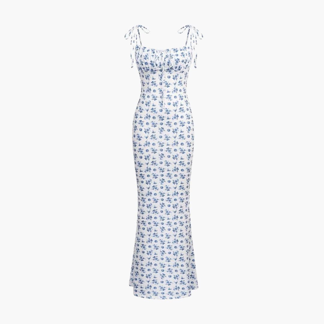Women’s Maxi Dress with Sleeveless Design and Floral Print